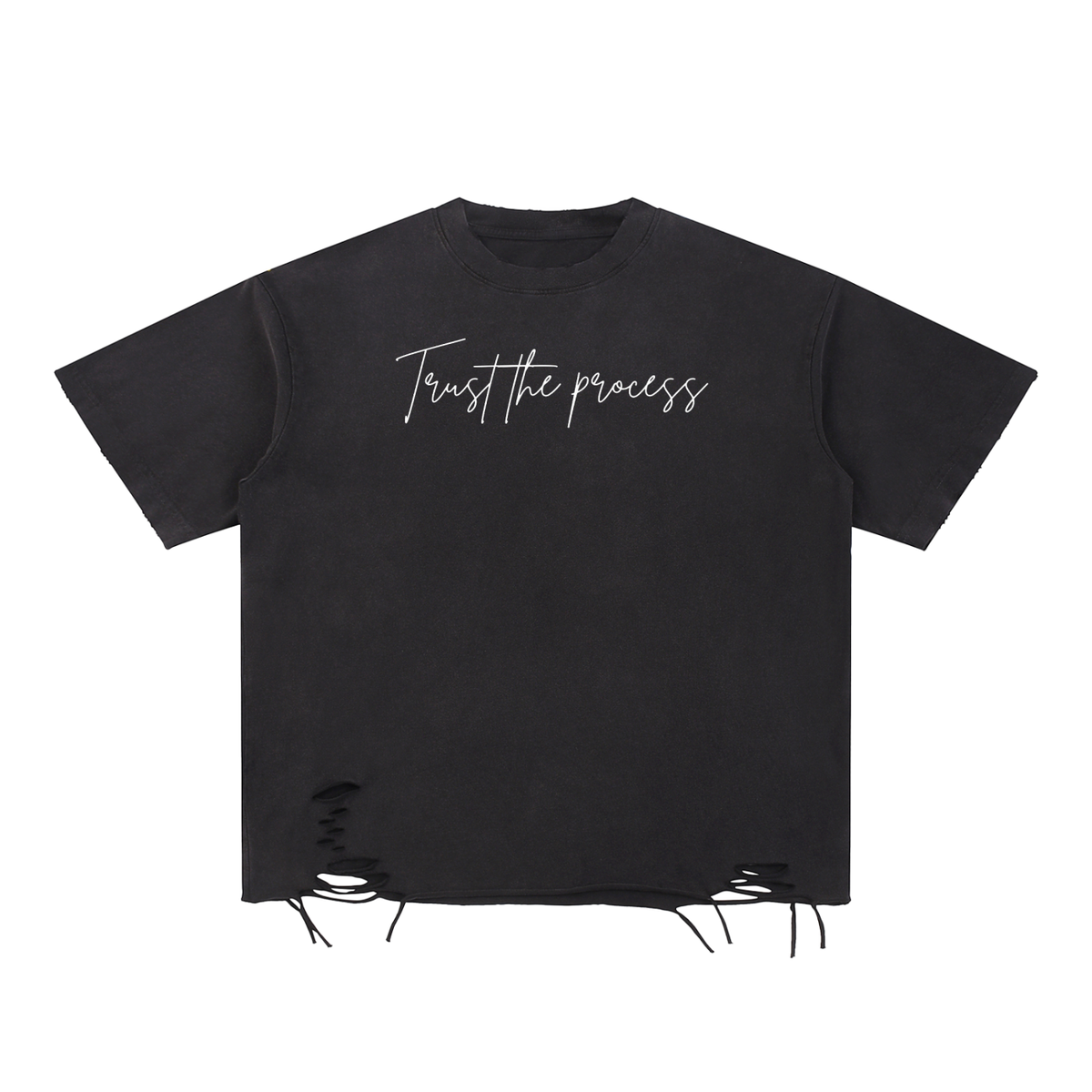 Snow Washed Raw-Hem T-Shirt