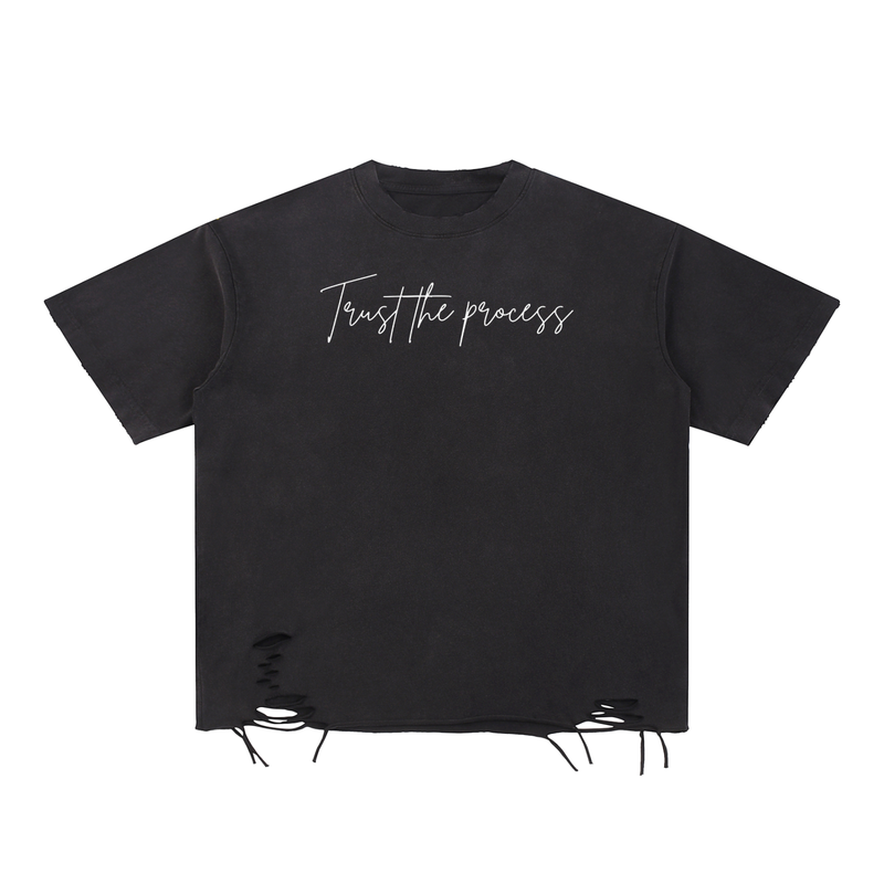 Snow Washed Raw-Hem T-Shirt