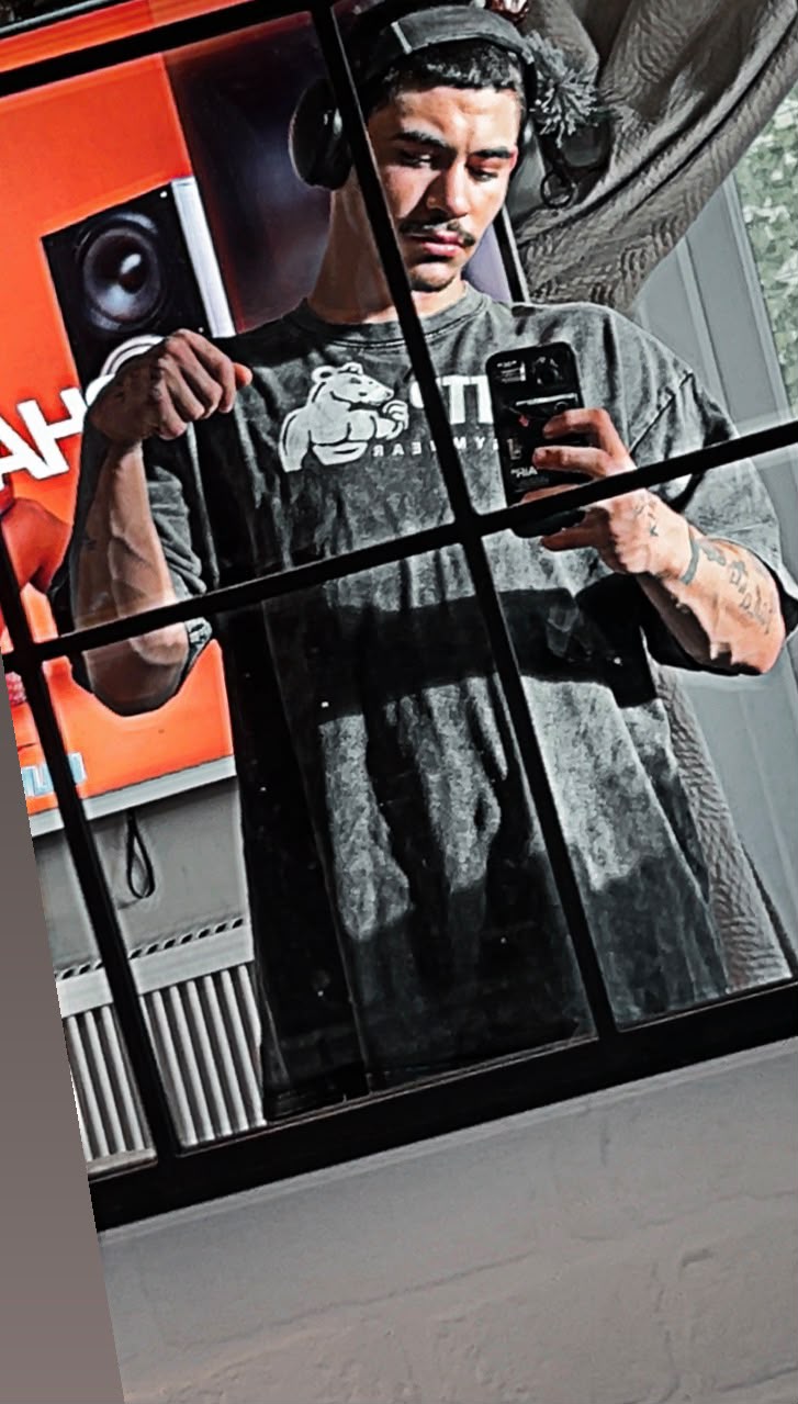 Customer wearing a TTP oversized t-shirt